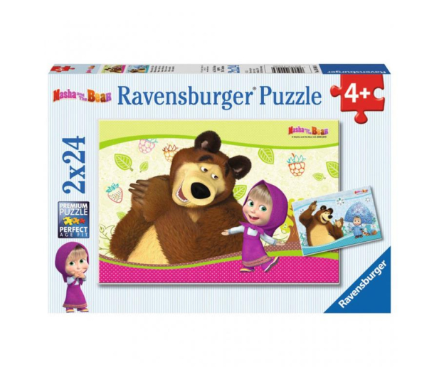 Ravensburger Masza i Niedźwiedź Puzzle 2 x 24 elementów - 403730 - zdjęcie