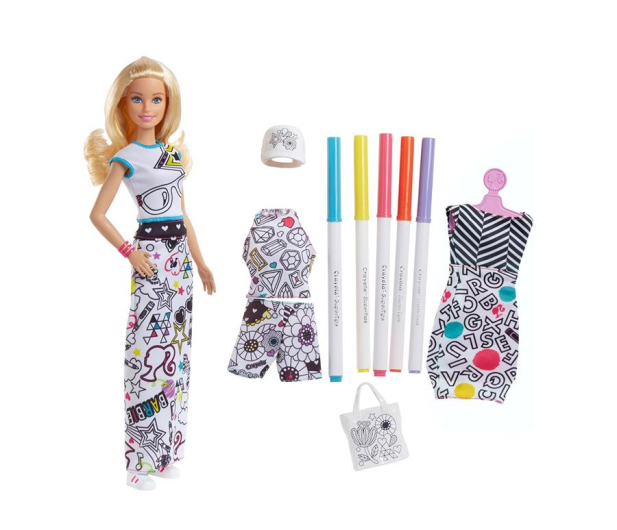 Barbie Crayola Zestaw Kolorowa moda z lalką - 404652 - zdjęcie