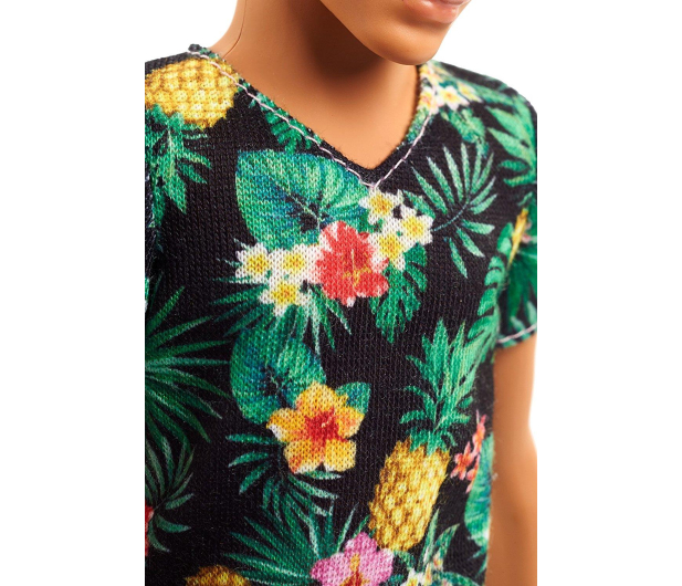 Barbie Stylowy Ken brunet w koszulce w kwiaty  - 405274 - zdjęcie 4