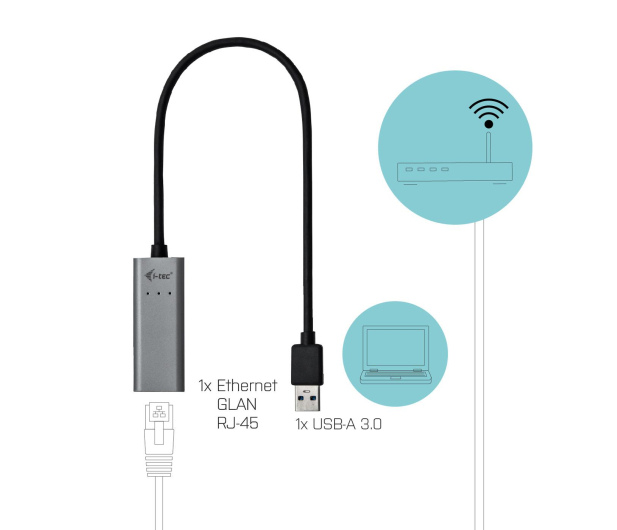 i-tec Adapter USB - RJ-45 (Gigabit Ethernet) - 456376 - zdjęcie 3