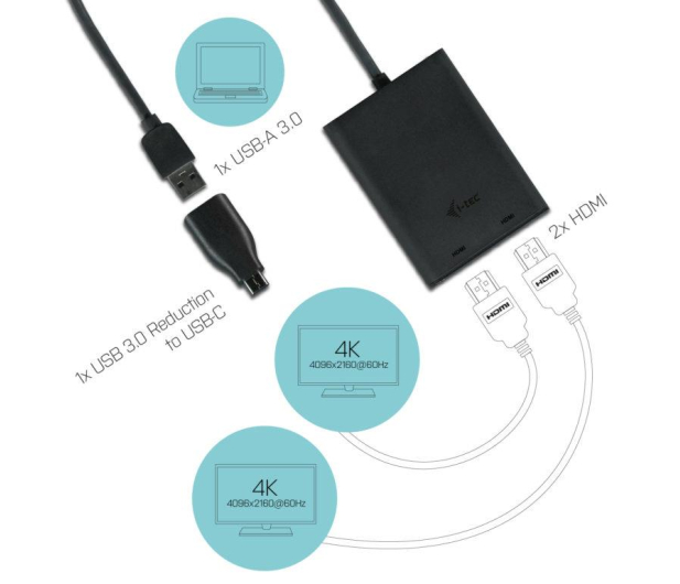 i-tec Adapter USB - HDMI, HDMI (USB-C) - 456330 - zdjęcie 3