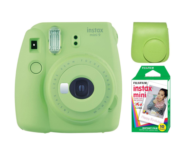 Fujifilm Instax Mini 9 zielony + wkład 10PK + pokrowiec - 393612 - zdjęcie