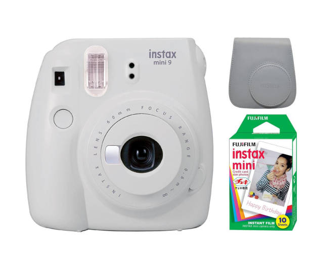 Fujifilm Instax Mini 9 biały + wkład 10PK + pokrowiec - 393617 - zdjęcie