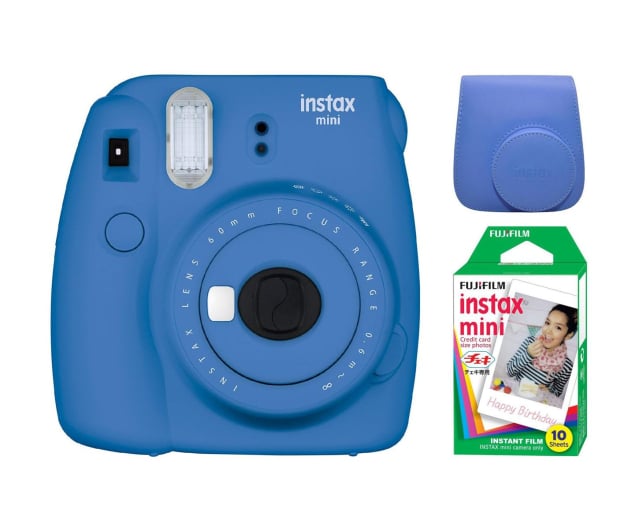 Fujifilm Instax Mini 9 ciemno-niebieski + 10PK + pokrowiec - 393615 - zdjęcie