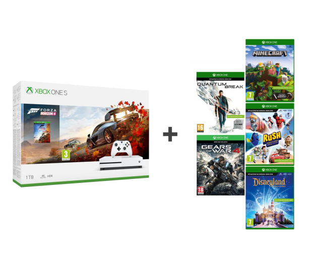 Microsoft Xbox One S 1TB + Zestaw 6 Gier - 463748 - zdjęcie