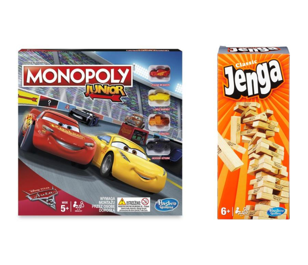 Hasbro Jenga + Monopoly Junior Auta - 460791 - zdjęcie