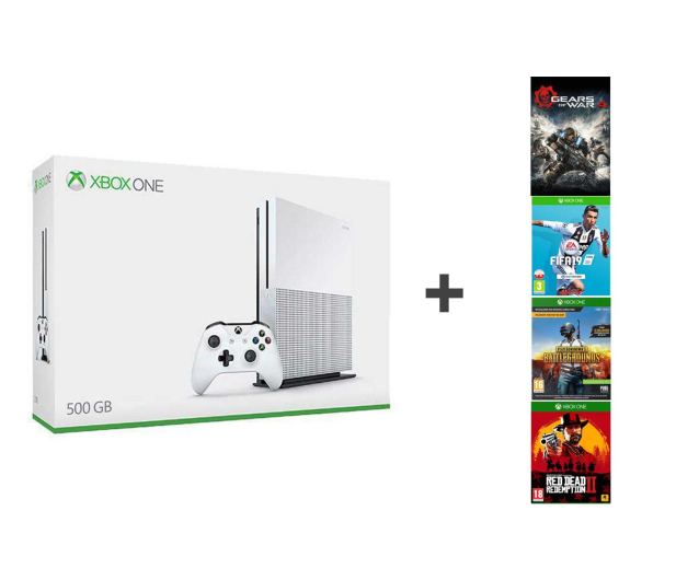 Microsoft Xbox One S 500GB + FIFA 19+ RDR2+ PUBG+ GoW4 - 469912 - zdjęcie
