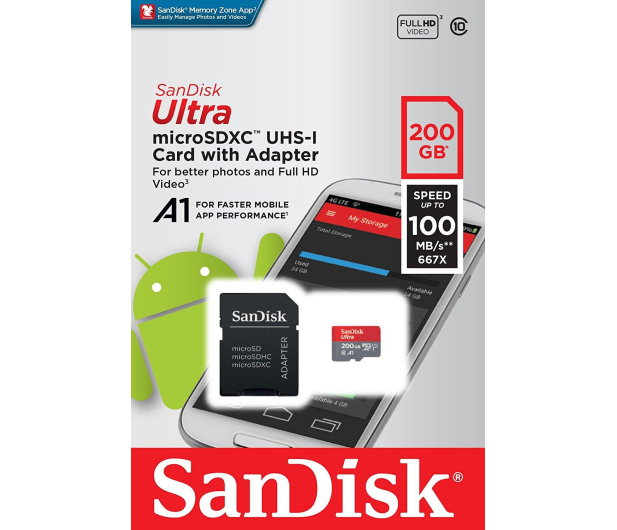 SanDisk 200GB microSDXC Ultra 100MB/s A1 C10 UHS-I U1 - 409219 - zdjęcie 2