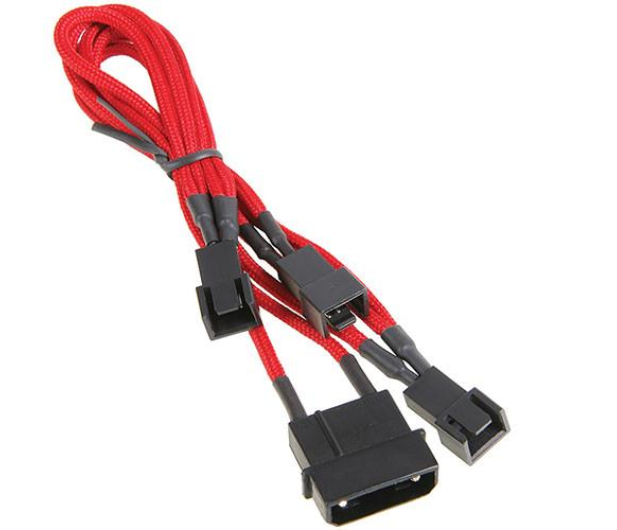 Bitfenix Molex 3x 3-Pin 7V Adapter 20cm czerwony/czarny - 409266 - zdjęcie 2