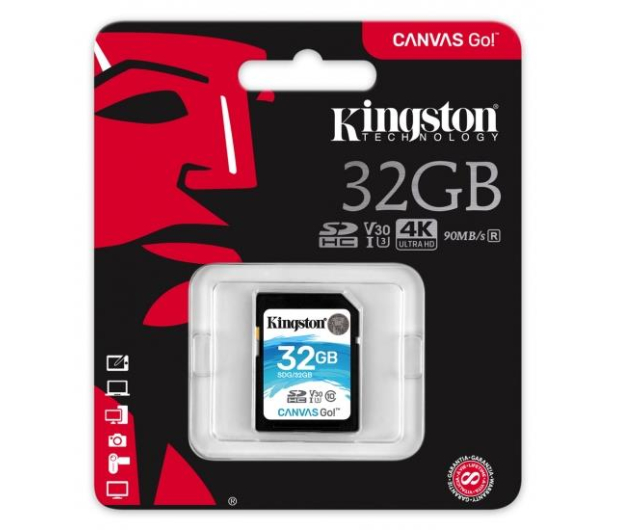 Kingston 32GB SDHC Canvas Go! 90MB/s C10 UHS-I U3 - 410717 - zdjęcie 3