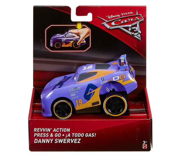 Mattel Disney Cars 3 Naciśnij i Jedź Danny Swervez - 416881 - zdjęcie 3
