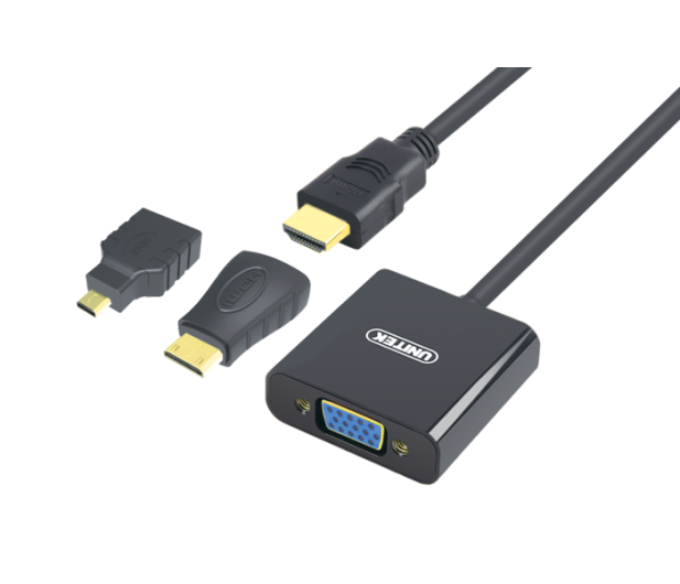 Unitek Adapter HDMI, mini HDMI, micro HDMI - VGA+audio - 417527 - zdjęcie
