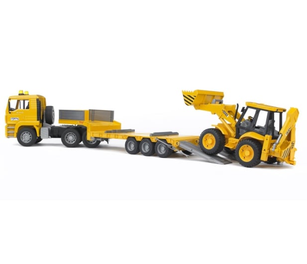 Bruder MAN TGA z naczepą i z koparko-ładowarką JCB 4CX