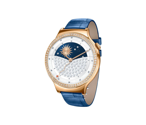 Huawei Lady Watch Golden+Blue leather+Swarovski cristals - 418421 - zdjęcie