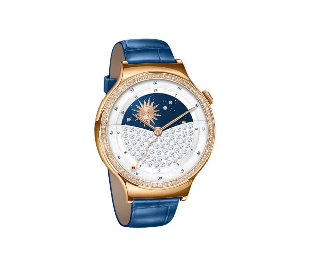Huawei Lady Watch Golden+Blue leather+Swarovski cristals - 418421 - zdjęcie 3