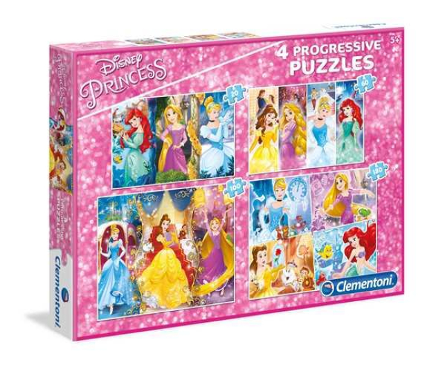 Clementoni Puzzle Disney Princess 20+60+100+180 el.  - 416306 - zdjęcie