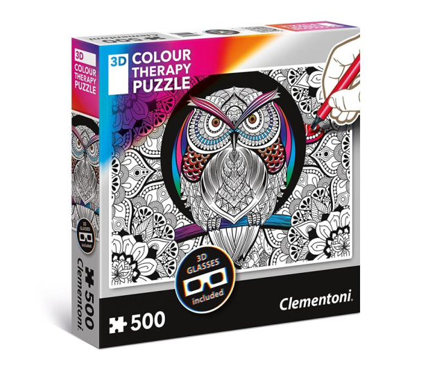 Clementoni Puzzle 3D Color Therapy Owl - 416962 - zdjęcie