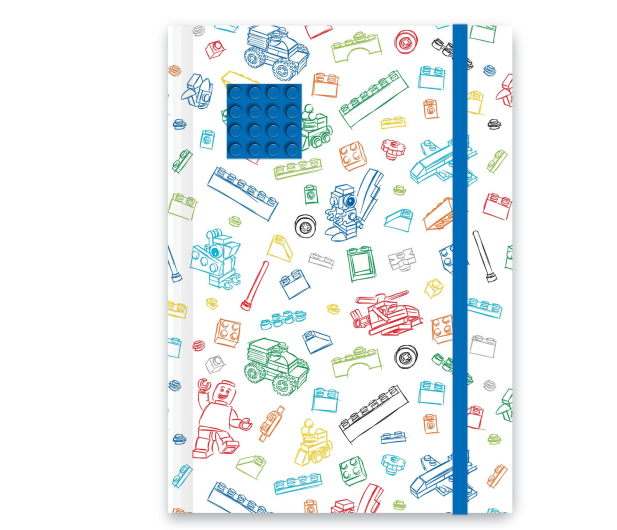 YAMANN LEGO Biały notatnik z niebieskimi dodatkami - 410254 - zdjęcie 2
