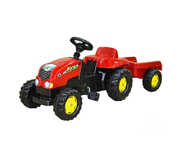 Rolly Toys Traktor Rolly Kid czerwony z przyczepą - 419432 - zdjęcie