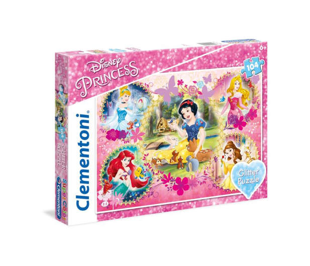Clementoni Puzzle Disney Princess 104 el. z brokatem - 417287 - zdjęcie