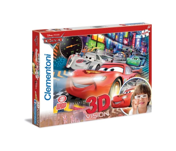 Clementoni Puzzle Disney 3D Vision Cars 104 el. - 417292 - zdjęcie