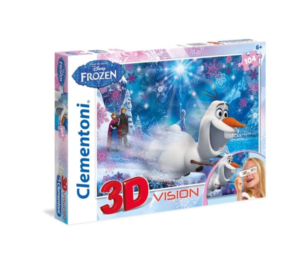 Clementoni Puzzle Disney 3D Vision Frozen 104 el. - 417293 - zdjęcie