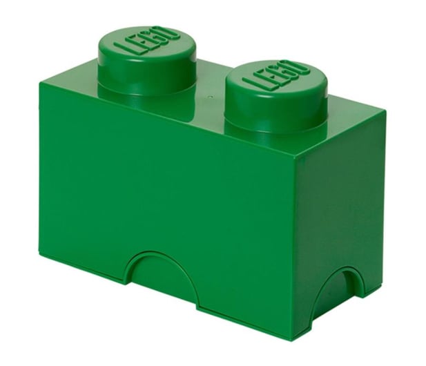YAMANN LEGO Pojemnik Brick 2 ciemno zielony - 419564 - zdjęcie