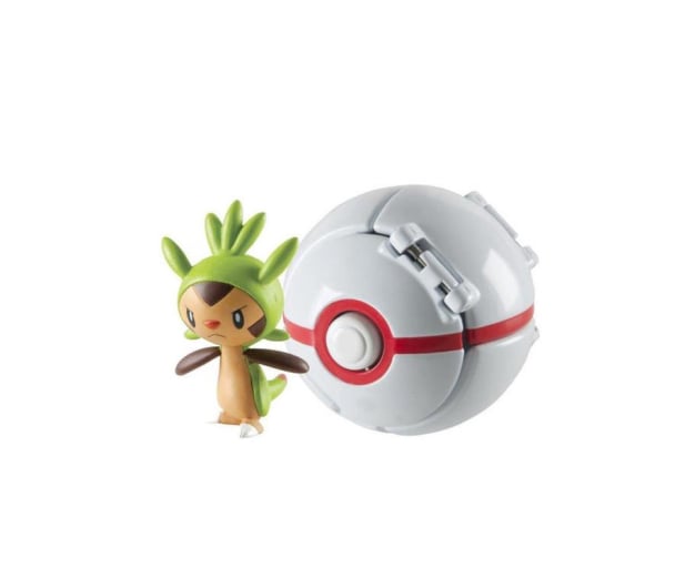 TOMY Pokemon Pokeball z Figurką Chespin - 429554 - zdjęcie