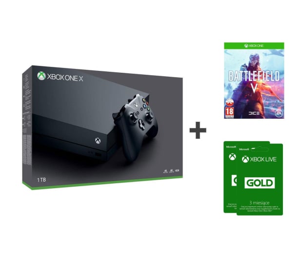 Microsoft Xbox One X 1TB + Battlefield V + GOLD 6M - 436886 - zdjęcie