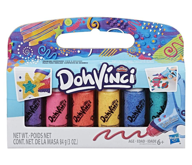 Play-Doh Doh Vinci 6-pak brokatowy - 439274 - zdjęcie