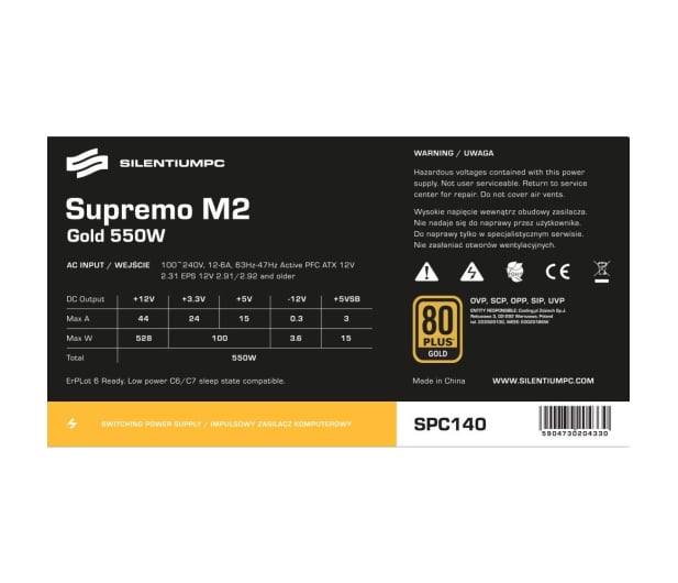 SilentiumPC Supremo M2 550W 80 Plus Gold - 308096 - zdjęcie 7