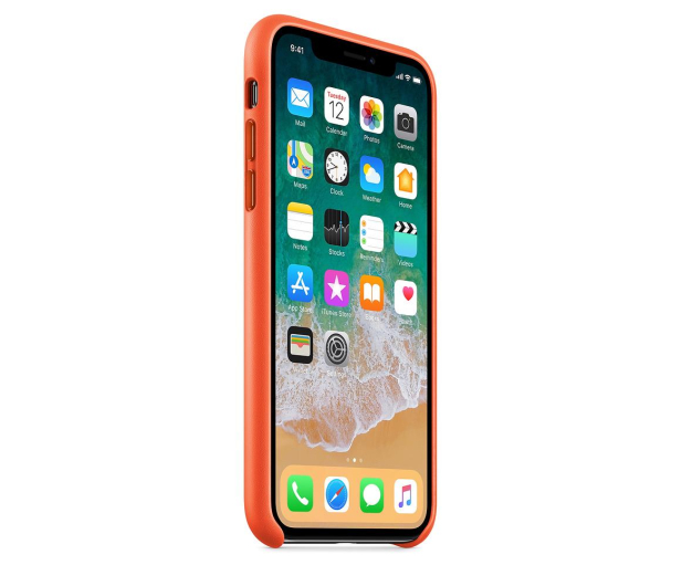 Apple Leather Case do iPhone X Bright Orange - 438184 - zdjęcie 2