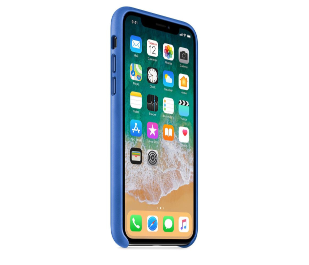 Apple Leather Case do iPhone X Electric Blue - 438188 - zdjęcie 2