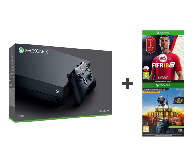 Microsoft Xbox One X 1TB + Fifa 18 + PUBG - 442271 - zdjęcie