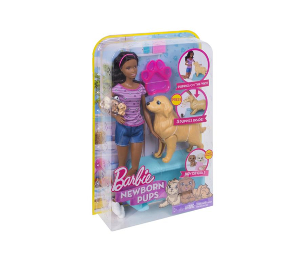 Barbie Narodziny piesków Lalka z pieskami brunetka - 446581 - zdjęcie 2