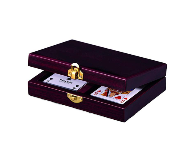 Piatnik Karty lux w szkatułce drewnianej - 447446 - zdjęcie