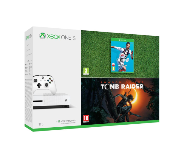 Microsoft Xbox ONE S 1TB+ SOTTR + FIFA19 - 451700 - zdjęcie