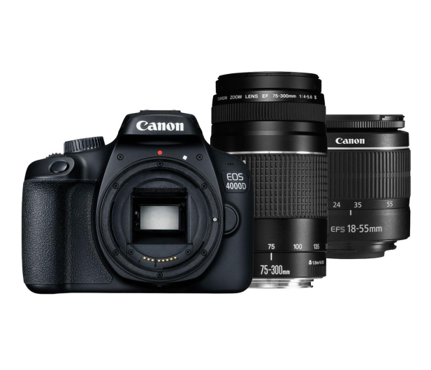 Canon EOS 4000D 18-55mm III+ 75-300mm III - 449577 - zdjęcie