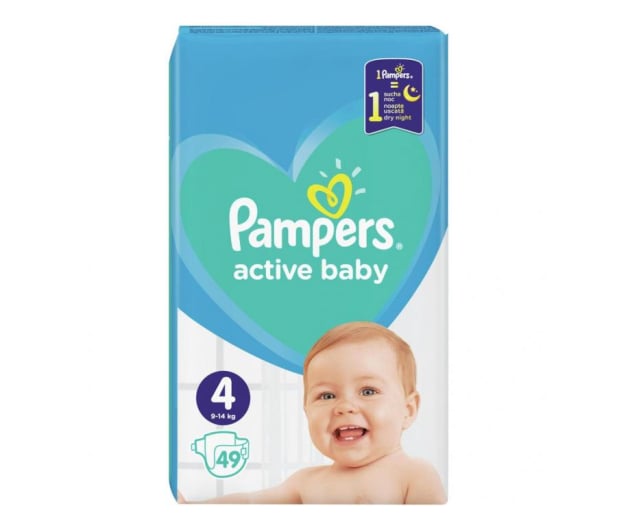 Pampers Active Baby 4 Maxi 9-14kg 49szt - 472747 - zdjęcie