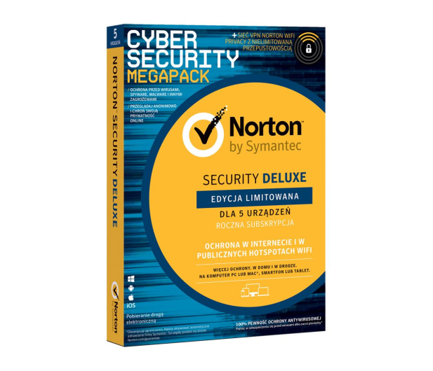 Symantec Norton Security Deluxe + WiFi Privacy 5st. (12m.) - 470208 - zdjęcie
