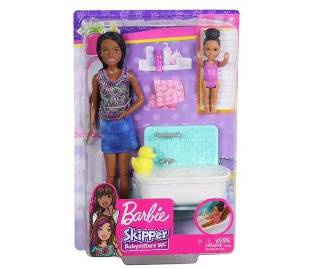 Barbie Skipper Zestaw Opiekunka z wanną Brunetka - 476754 - zdjęcie 3