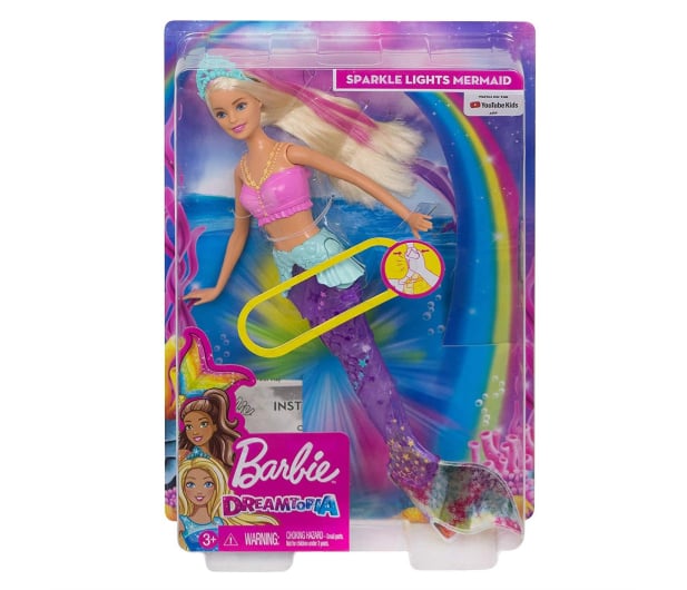 Barbie Dreamtopia Magiczna syrenka rusza i świeci ogonem - 471296 - zdjęcie 7
