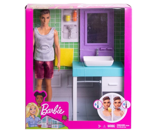Barbie Ken zestaw z umywalką - 471448 - zdjęcie 8