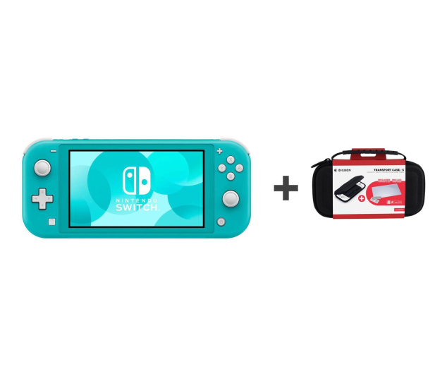 Nintendo Switch Lite (Morski) + Etui + Szkło - 520187 - zdjęcie