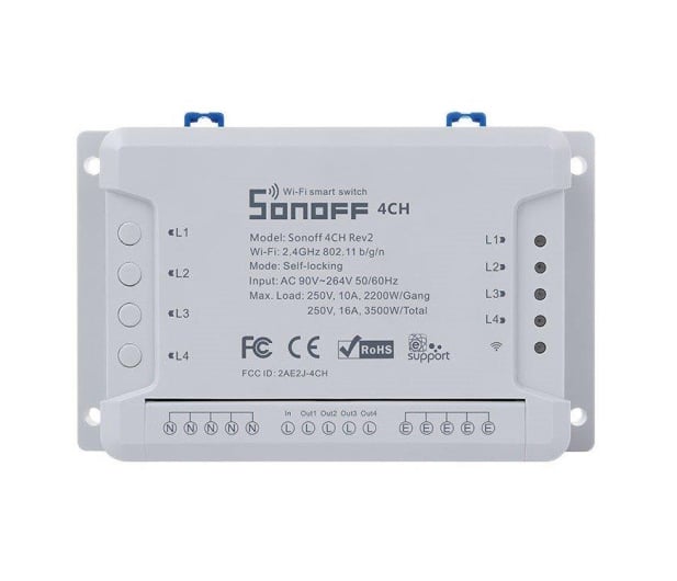 Sonoff Inteligentny przełącznik WiFi 4CH R2 (4-kanałowy) - 525133 - zdjęcie