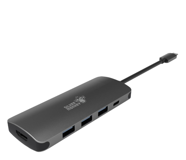 Silver Monkey Adapter USB-C - HDMI, 3x USB, USB-C (zasilanie PD) - 461267 - zdjęcie