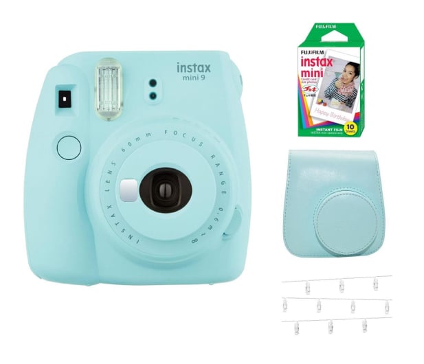 Fujifilm Instax Mini 9 niebieski Wkład+ Etui+ Klamerki  - 529456 - zdjęcie