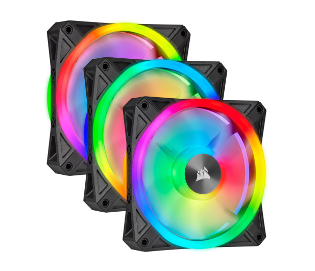 Corsair iCUE QL120 RGB PWM Triple Pack+Lighting Node 3x120 - 529995 - zdjęcie