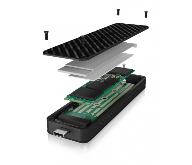 ICY BOX Obudowa do dysku m.2 NVMe (USB-C, karbon) - 534849 - zdjęcie 4