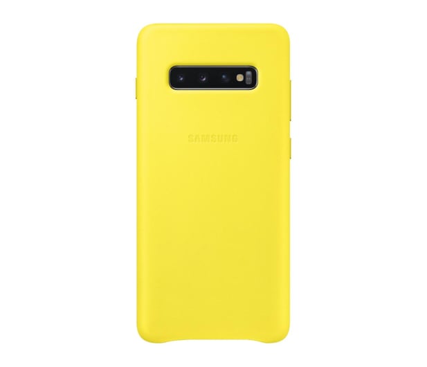 Samsung Leather Cover do Galaxy S10+ żółty - 478406 - zdjęcie